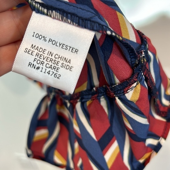 Lace & mesh/ModCloth long sleeve faux wrap mini dress retro geometric print mini - Picture 7 of 13